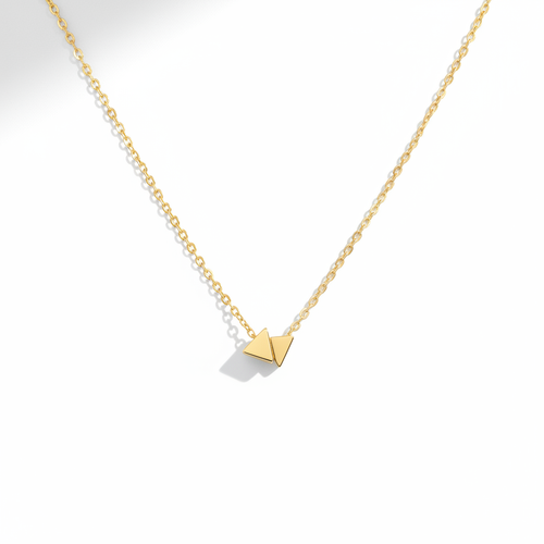 Aura Dainty Gold Necklace minimalist pendant on white background