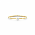 Aura Crystal Stacking Ring minimalist gold on white background